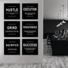 SET OF 6 MODERN ART OFFICE & HOME MOTIVATIONAL WALL ART
