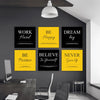 MOTIVATIONAL FRAMED QUOTES BUNDLE BLACK & YELLOW